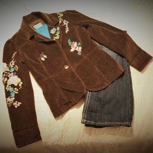 Live a Little Brown Embroidered Blazer